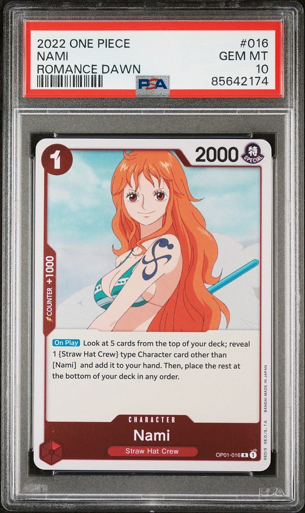 2022 One Piece Romance Dawn 016 Nami PSA 10