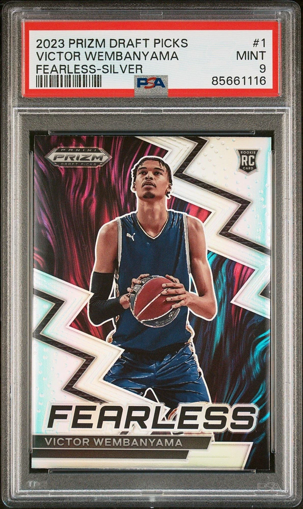 2023 Panini Prizm Draft Picks Fearless 1 Victor Wembanyama Silver Prizm PSA 9