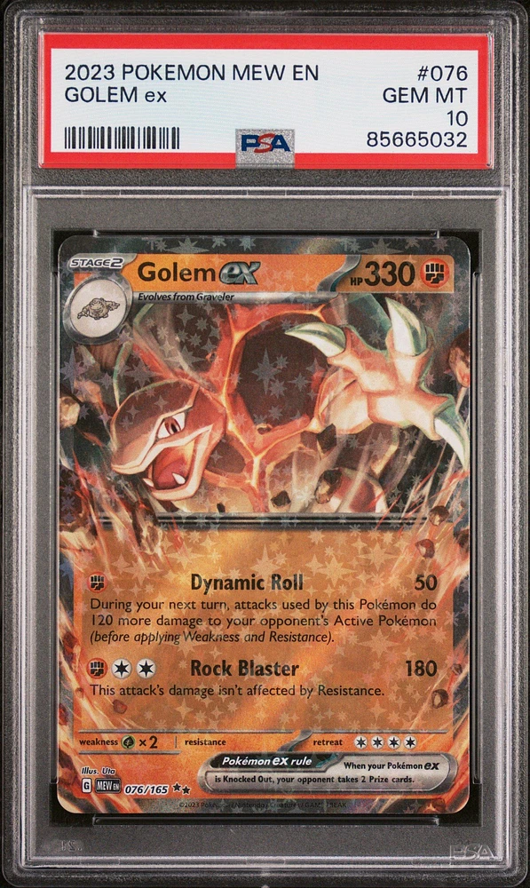 2023 Pokemon Mew En-151 076 Golem Ex PSA 10