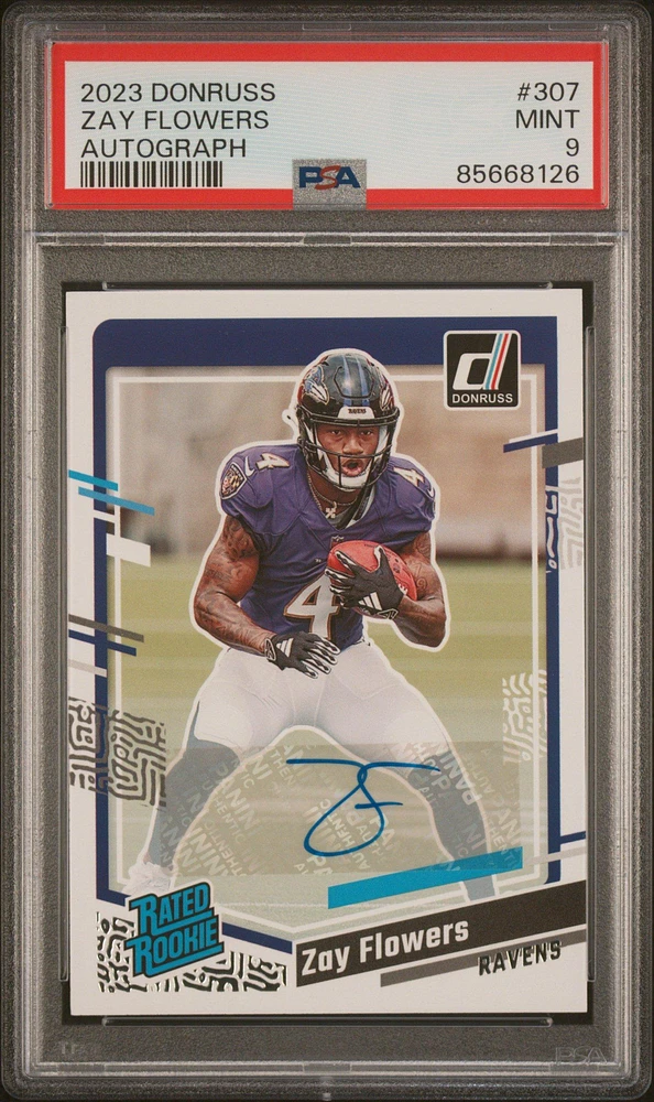 2023 Panini Donruss 307 Zay Flowers Autograph PSA 9