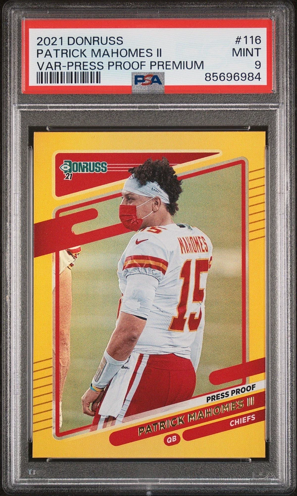 2021 Panini Donruss 116 Patrick Mahomes Ii Variation-press Proof Premium PSA 9