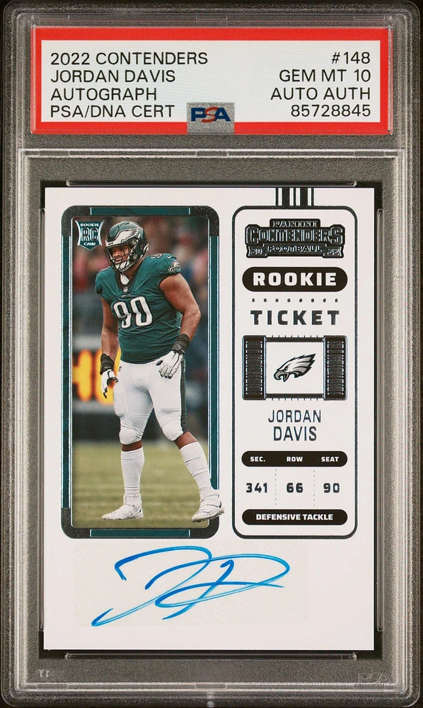 2022 Panini Contenders 148 Jordan Davis Autograph PSA 10