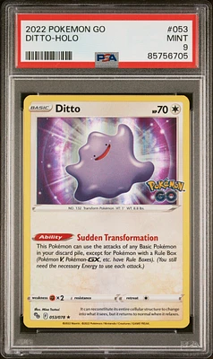 2022 Pokemon Go 053 Ditto-holo PSA 9