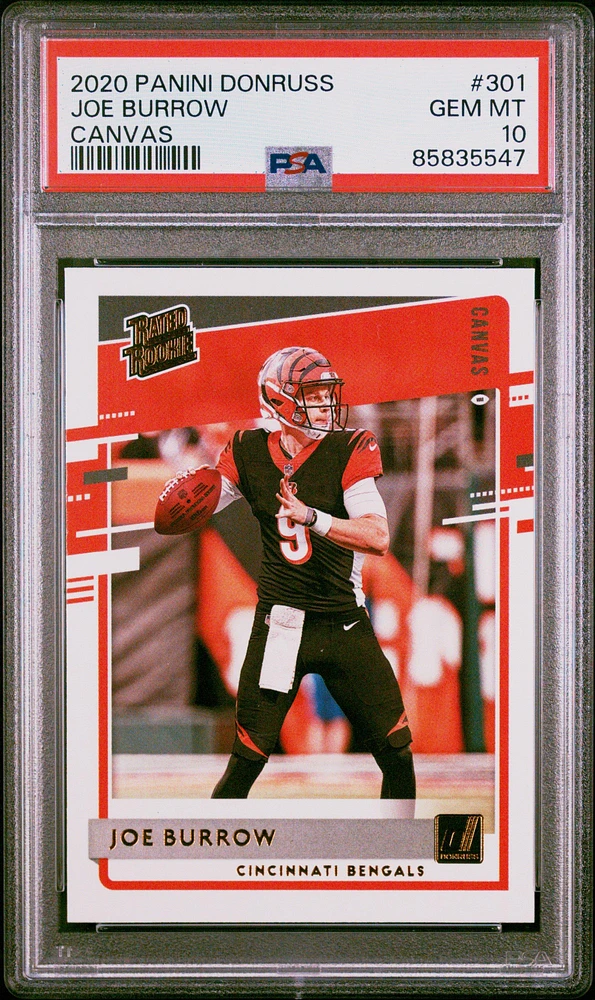 2020 Panini Donruss 301 Joe Burrow Canvas PSA 10
