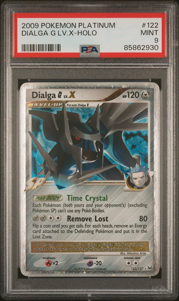 2009 Pokemon Platinum 122 Dialga G Lv.x-holo PSA 9
