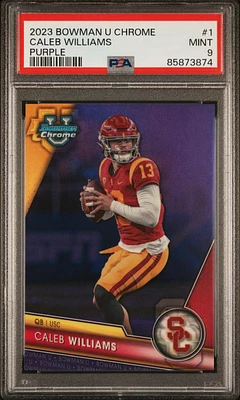2023 Bowman University Chrome 1 Caleb Williams Refractor PSA