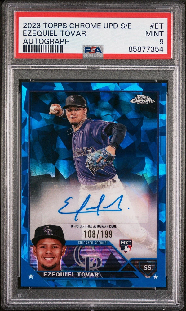 2023 Topps Chrome Update Sapphire Edition Autograph Et Ezequiel Tovar PSA 9