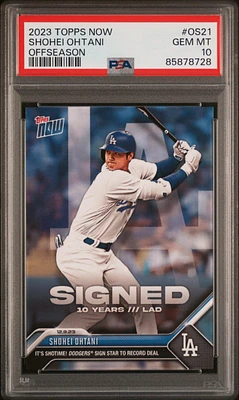 2023 Topps Now Offseason Os21 Shohei Ohtani PSA 10