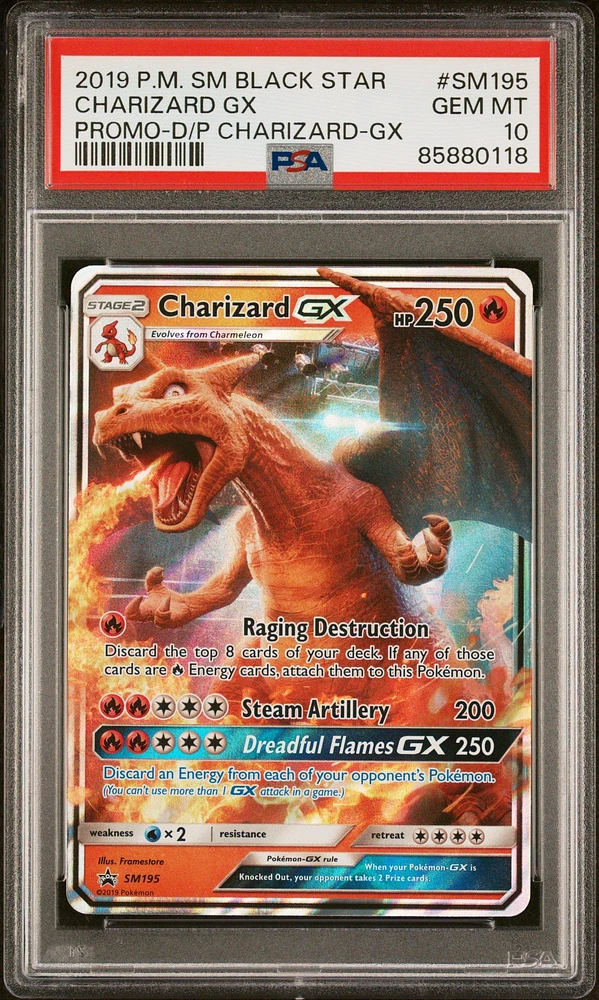 2019 Pokemon Sm Black Star Promo Sm195 Charizard Gx PSA