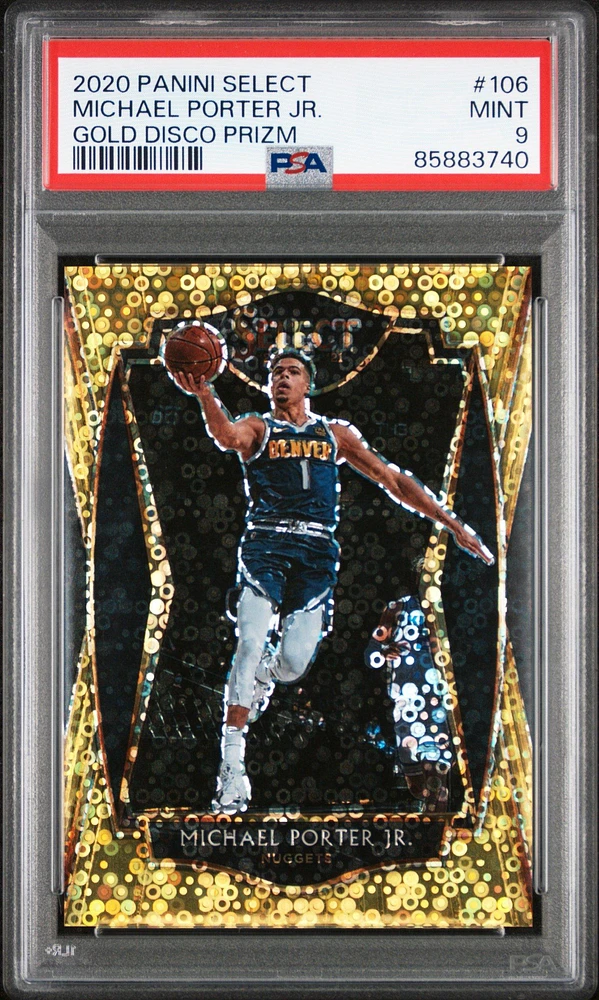 2020 Panini Select 106 Michael Porter Jr. Gold Disco Prizm PSA 9