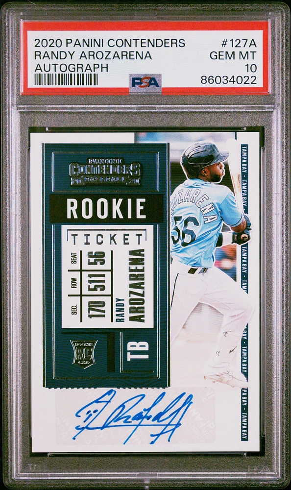2020 Panini Contenders 127a Randy Arozarena Autograph PSA 10