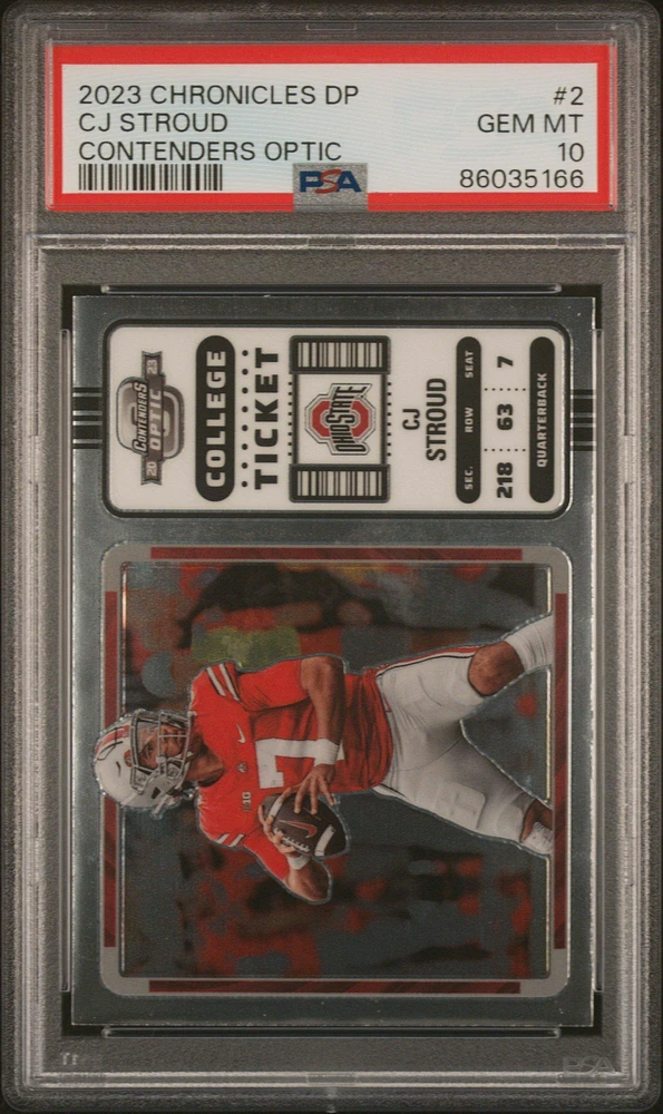 2023 Panini Chronicles Draft Picks Contenders Optic 2 Cj Stroud PSA