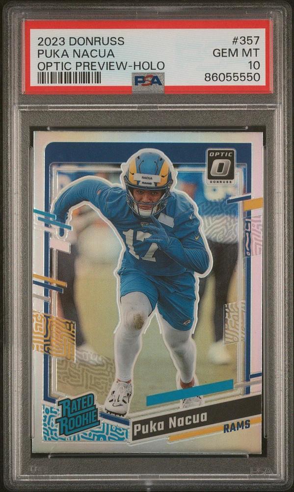 2023 Panini Donruss 357 Puka Nacua Optic Preview-holo PSA 10