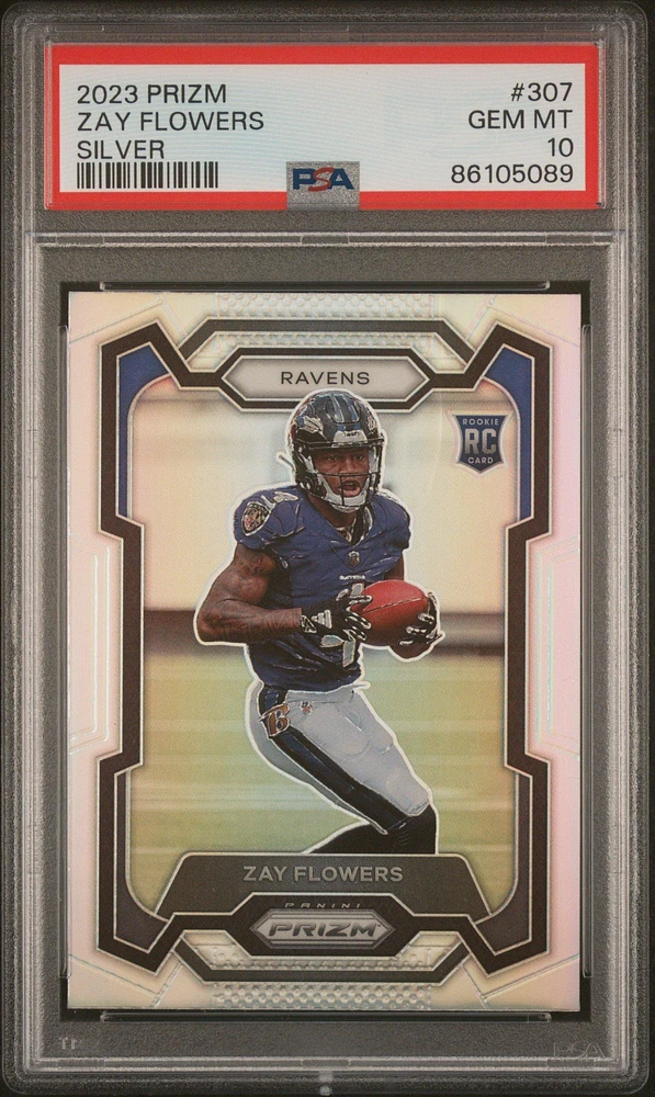 2023 Panini Prizm 307 Zay Flowers Silver Prizm PSA 10