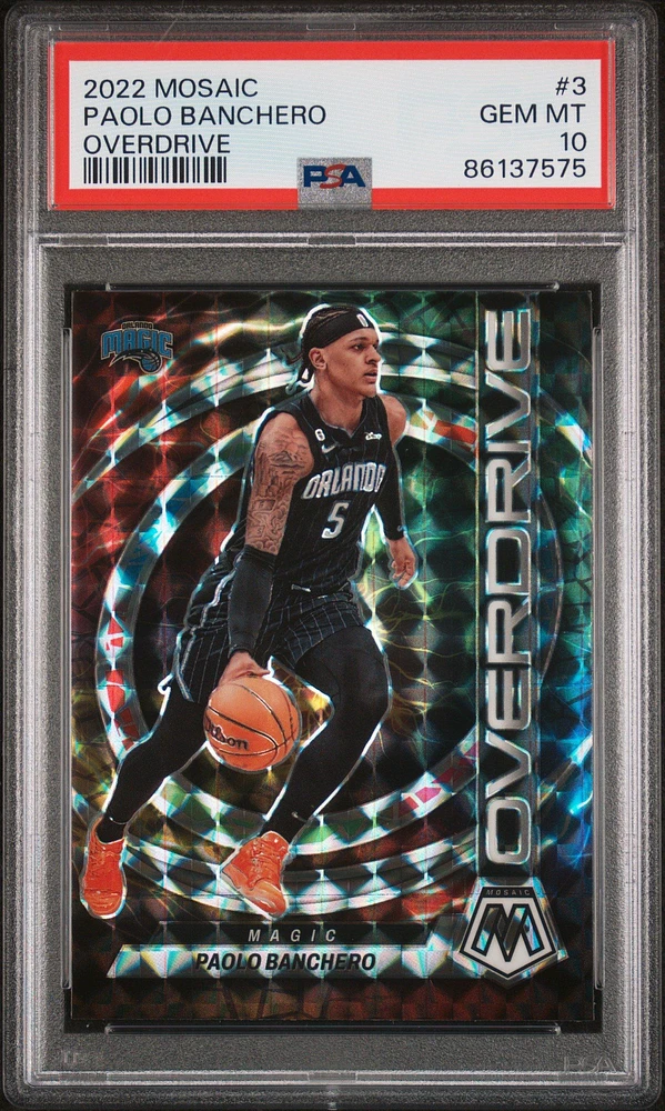 2022 Panini Mosaic Overdrive 3 Paolo Banchero PSA 10