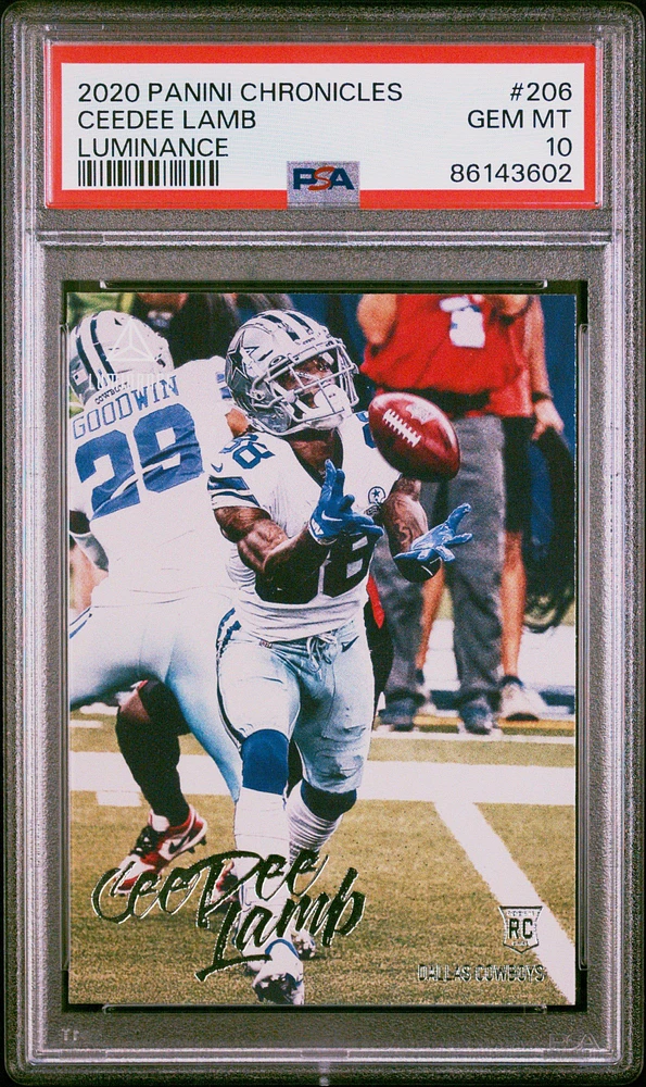 2020 Panini Chronicles Luminance 206 Ceedee Lamb PSA 10