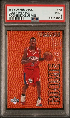 1996 Upper Deck Rookie Exclusives R1 Allen Iverson PSA 9