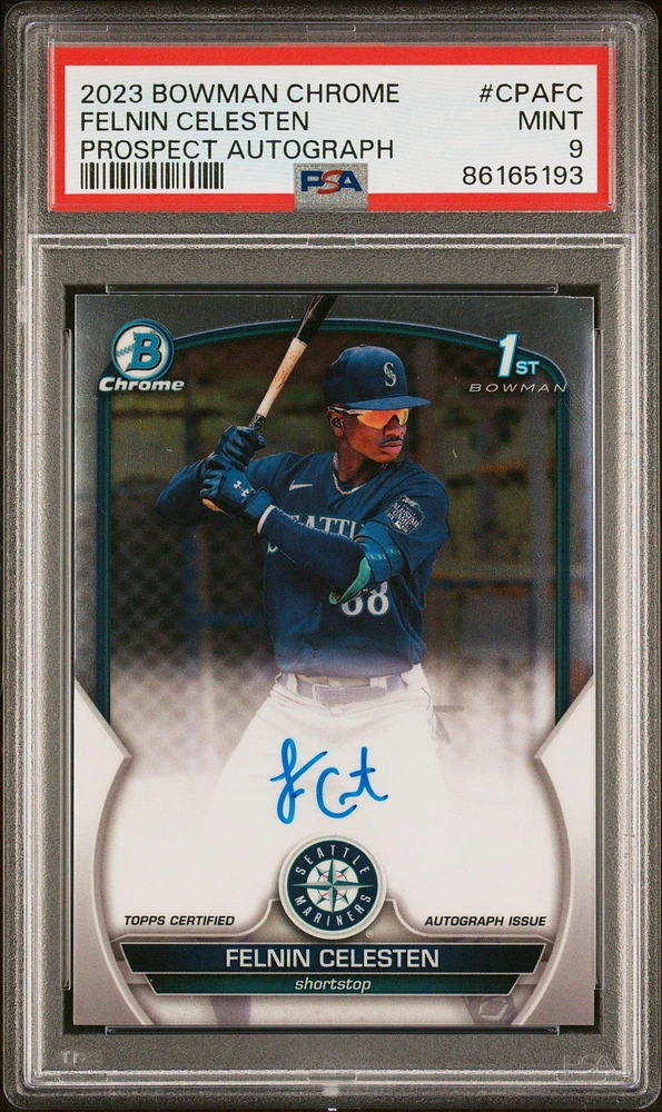2023 Bowman Chrome Prospect Autographs Cpafc Felnin Celesten PSA