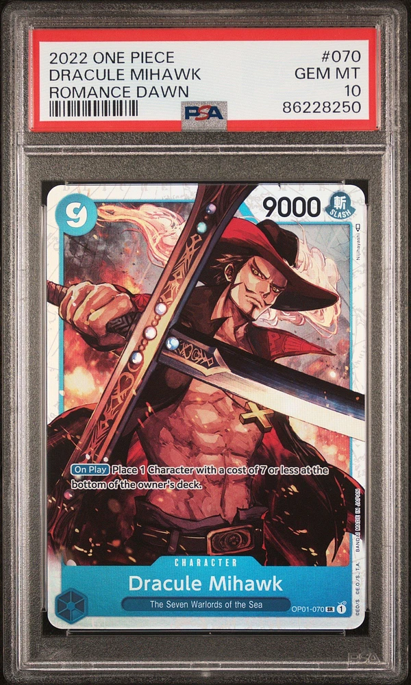2022 One Piece Romance Dawn 070 Dracule Mihawk PSA 10