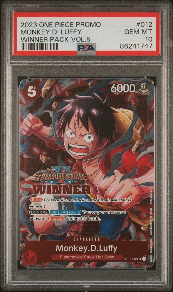 2023 One Piece Promos 012 Monkey D. Luffy Winner Pack Vol.5 PSA 10