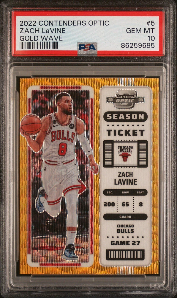 2022 Panini Contenders Optic 5 Zach Lavine PSA 10