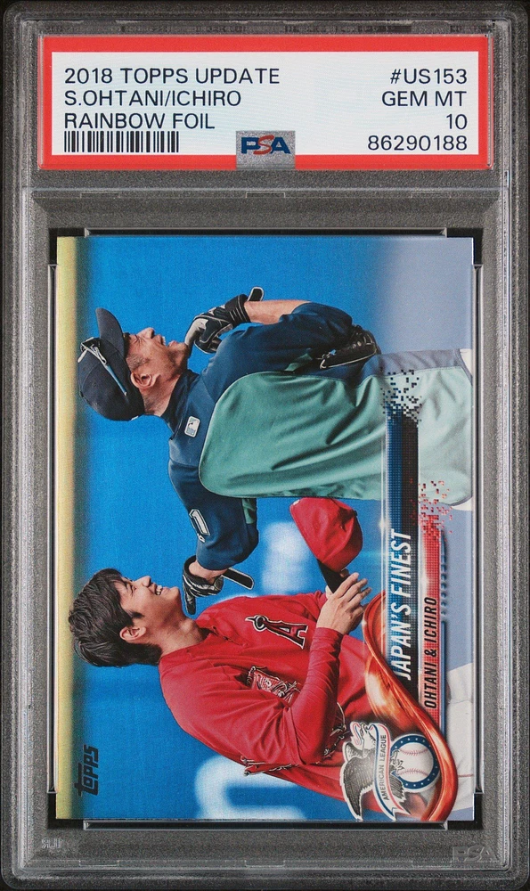 2018 Topps Update Us153 Ichiro\shohei Ohtani Rainbow Foil PSA 10