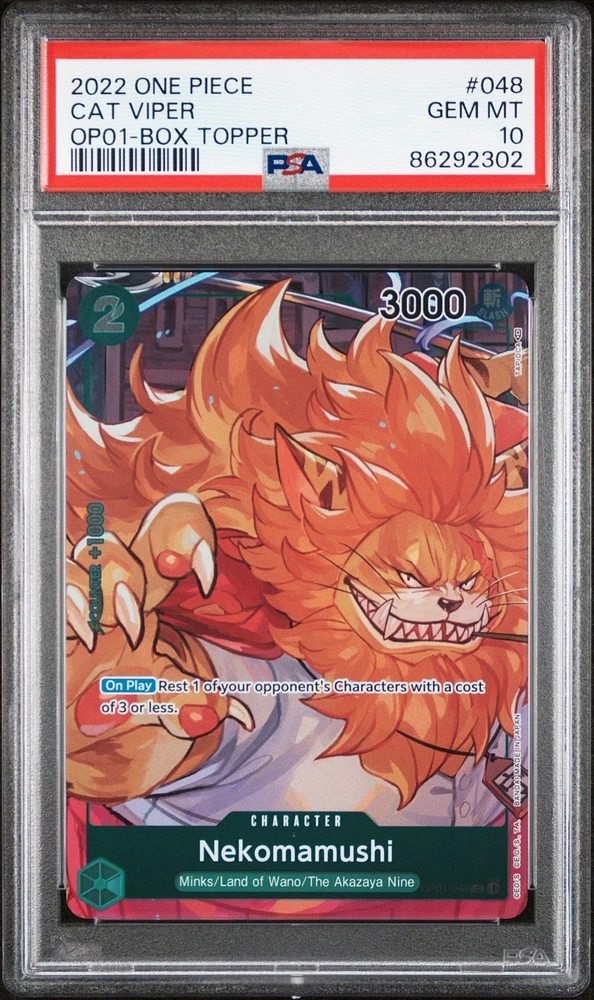 2022 One Piece Romance Dawn 048 Cat Viper Box Topper PSA 10