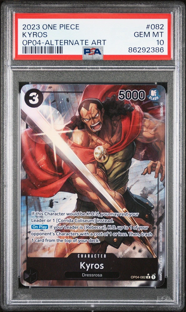 2023 One Piece Kingdoms Of Intrigue 082 Kyros Alternate Art PSA 10