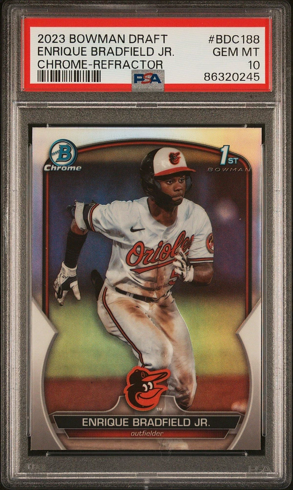 2023 Bowman Draft Bdc188 Enrique Bradfield Jr. Chrome-refractor PSA 10