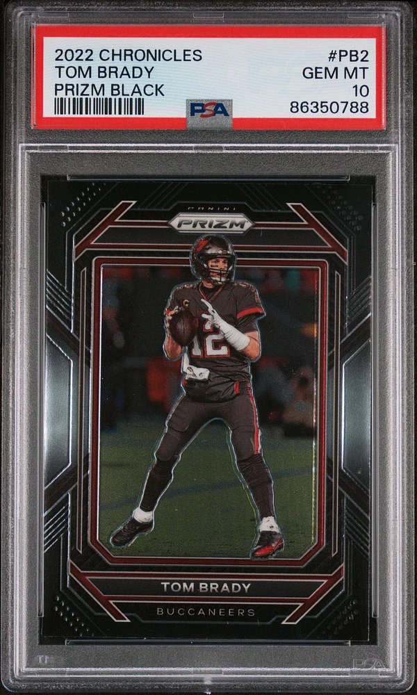 2022 Panini Chronicles Prizm Black Pb2 Tom Brady PSA 10