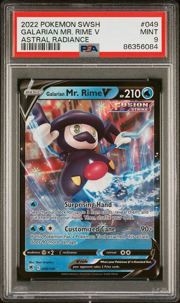 2022 Pokemon Sword & Shield Astral Radiance 049 Galarian Mr. Rime V PSA 9