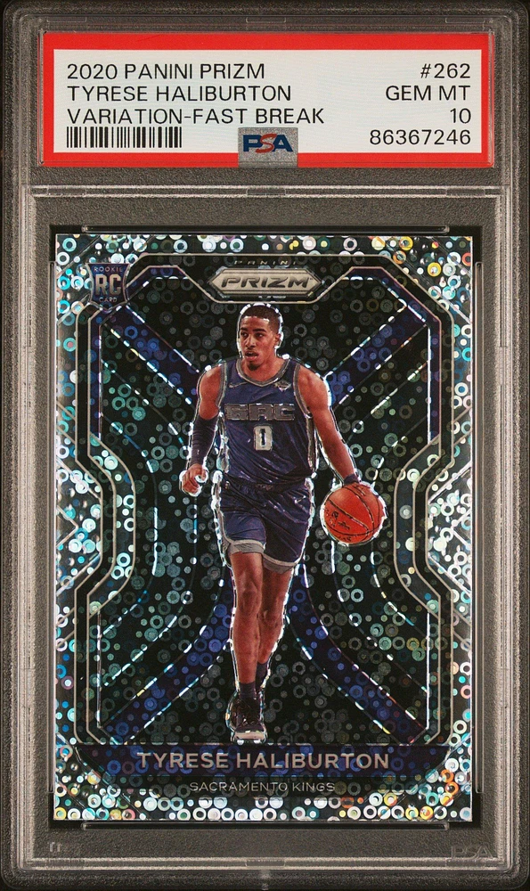 2020 Panini Prizm 262 Tyrese Haliburton Variation-fast Break PSA 10