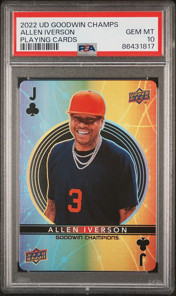 2022 Upper Deck Goodwin Champions Playing Cards Allen Iverson PSA 10
