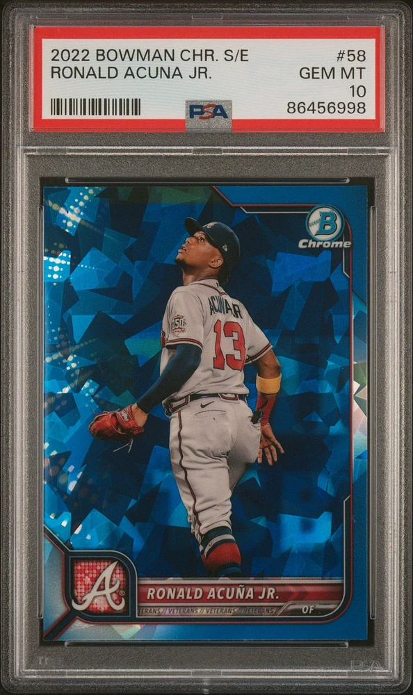 2022 Bowman Chrome Sapphire Edition 58 Ronald Acuna Jr. PSA 10
