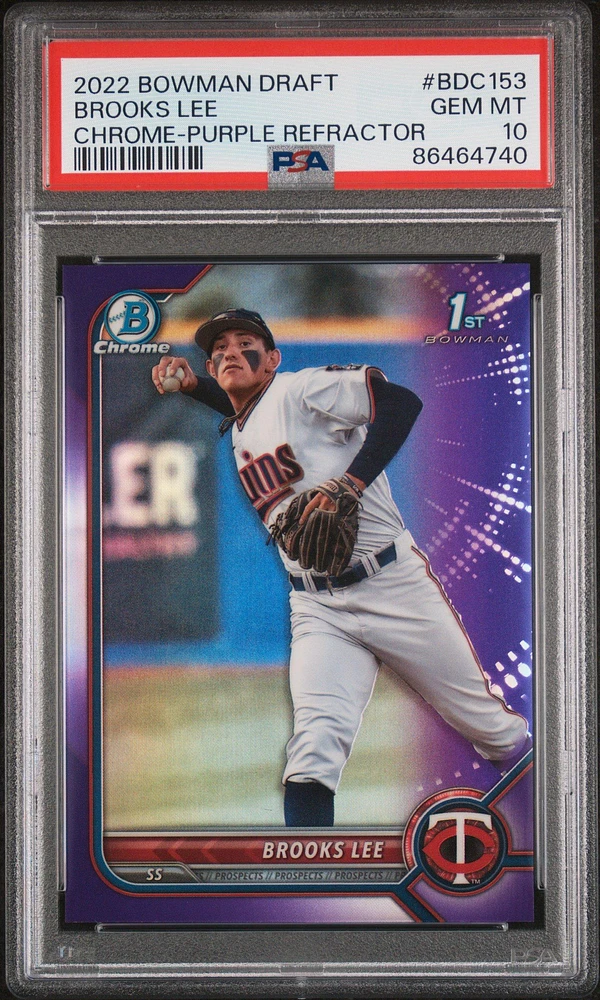 2022 Bowman Draft Bdc153 Brooks Lee Chrome-purple Refractor PSA 10