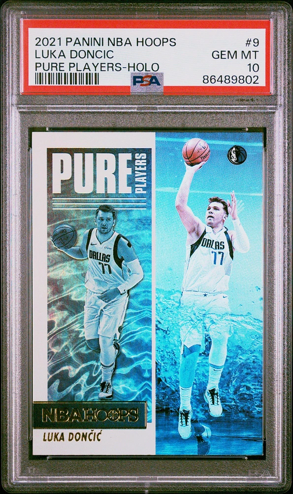 2021 Panini Nba Hoops Pure Players 9 Luka Doncic Holo PSA 10