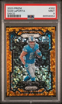 2023 Panini Prizm 332 Sam Laporta Disco Prizm PSA