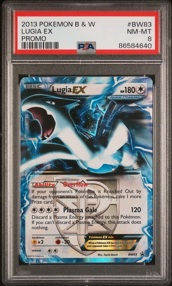 2013 Pokemon Black & White Promo Bw83 Lugia Ex PSA 8