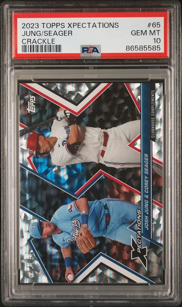 2023 Topps Xpectations 65 Corey Seager/josh Jung Crackle PSA 10