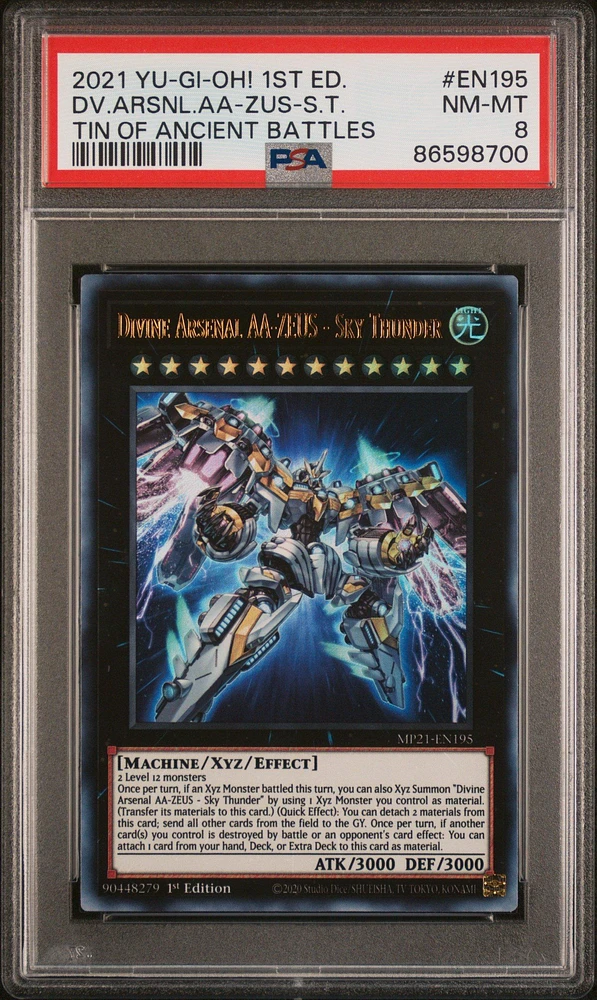 2021 Yu-gi-oh! Tin Of Ancient Battles En195 Dv.arsnl.aa-zus PSA 8