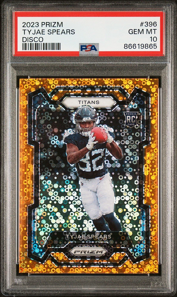 2023 Panini Prizm 396 Tyjae Spears Disco Prizm PSA 10