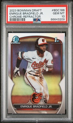 2023 Bowman Draft Bdc188 Enrique Bradfield Jr. Chrome-refractor PSA 10