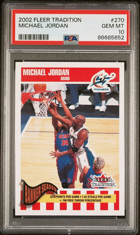 2002 Fleer Tradition 270 Michael Jordan PSA 10