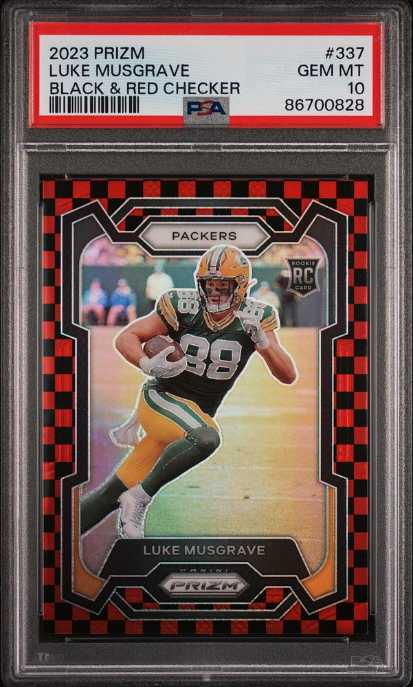 2023 Panini Prizm 337 Luke Musgrave Black & Red Checker PSA 10