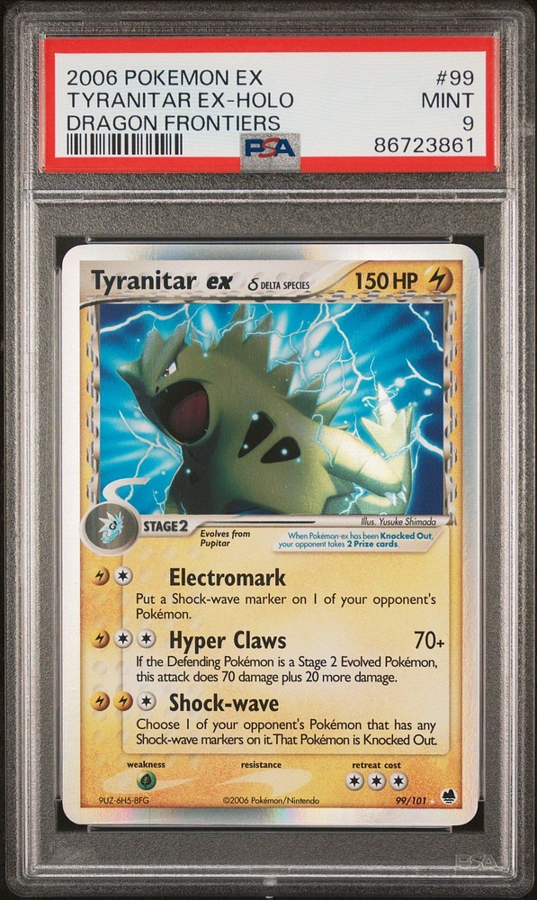 2006 Pokemon Ex Dragon Frontiers 99 Tyranitar Ex-holo PSA 9