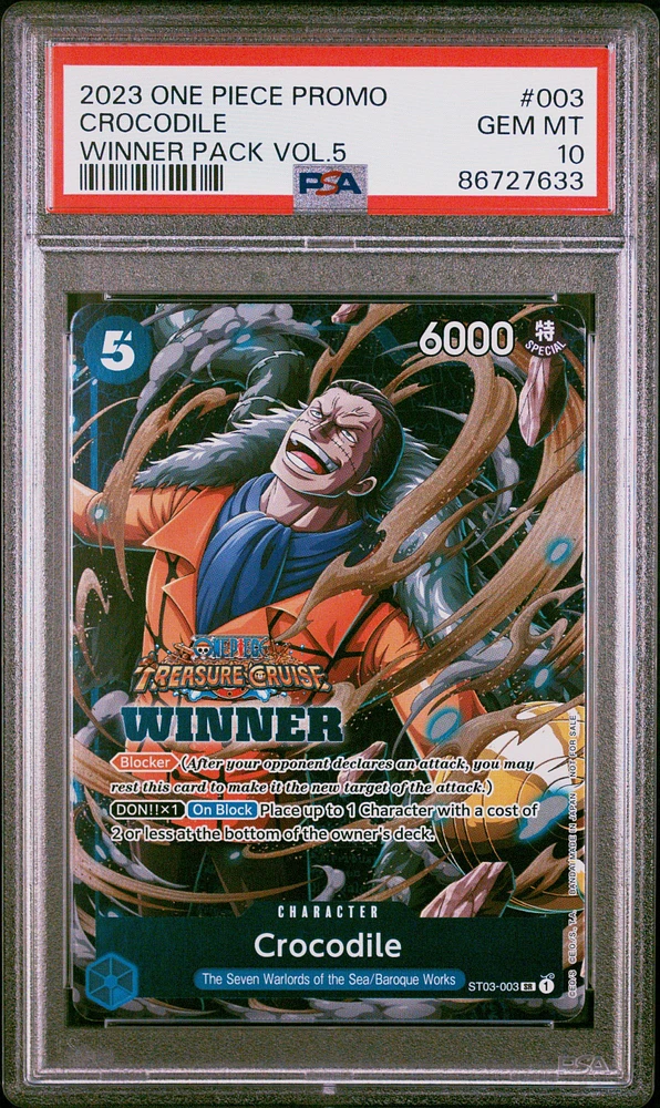 2023 One Piece Promos 003 Crocodile Winner Pack Vol.5 PSA 10