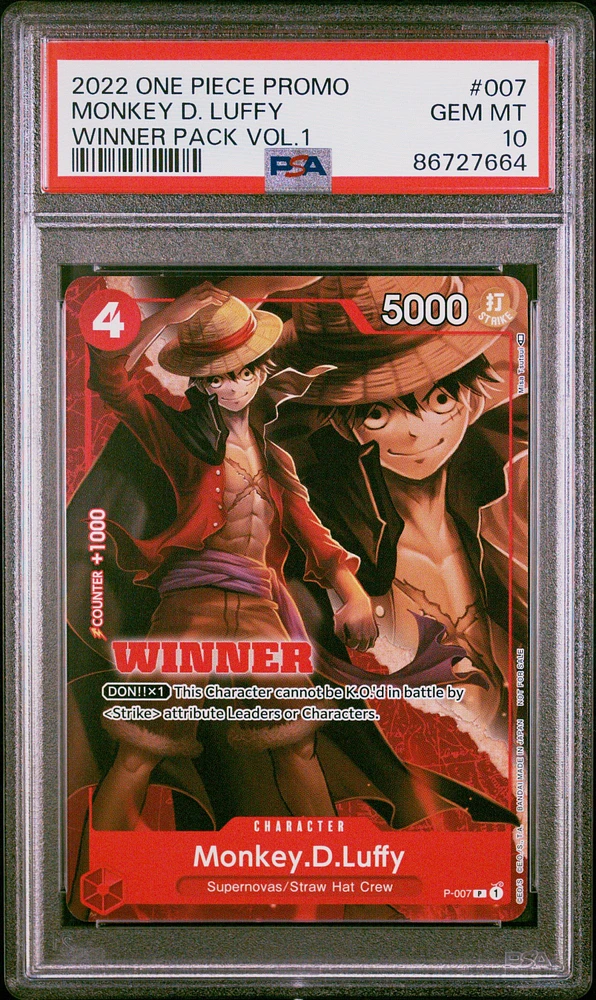 2022 One Piece Promos Monkey D. Luffy Winner Pack Vol.1 PSA