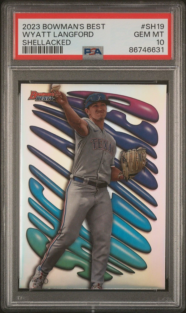 2023 Bowman's Best Shellacked Sh19 Wyatt Langford PSA 10
