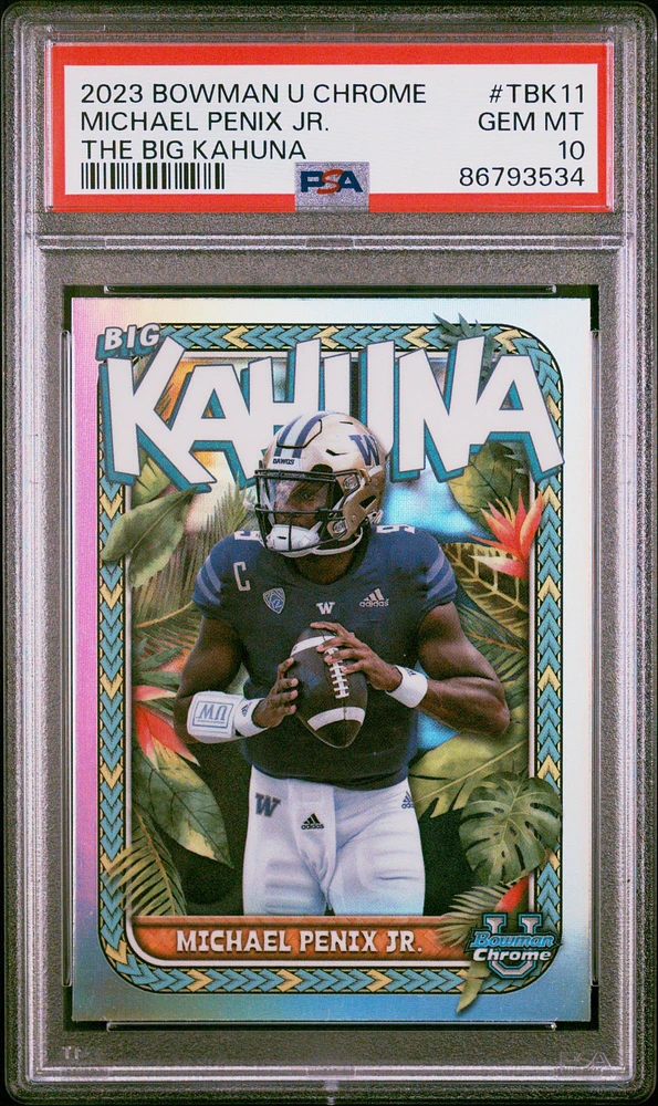2023 Bowman University Chrome The Big Kahuna Tbk11 Michael Penix Jr. PSA 10