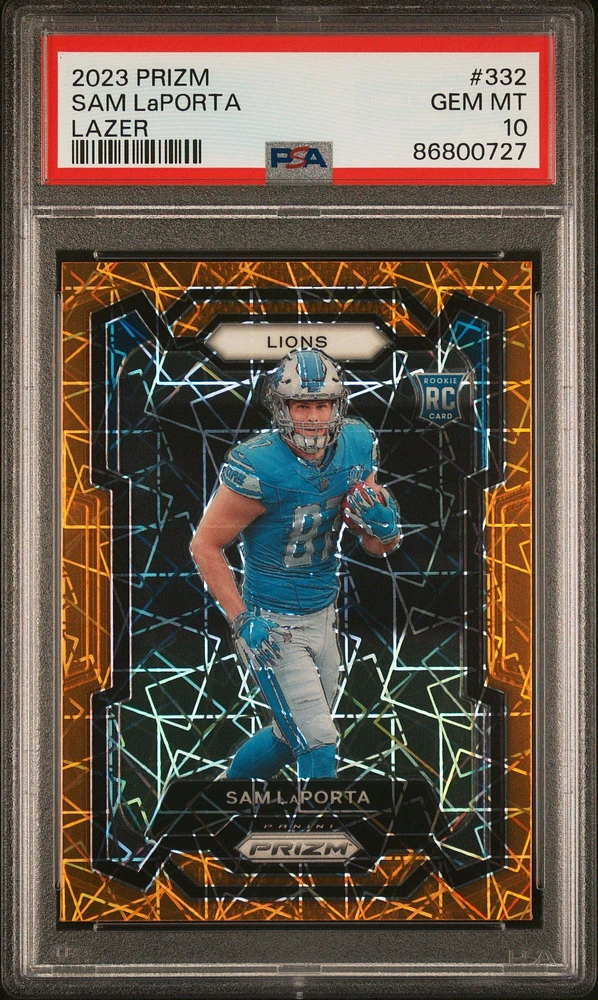 2023 Panini Prizm 332 Sam Laporta Lazer Prizm PSA 10